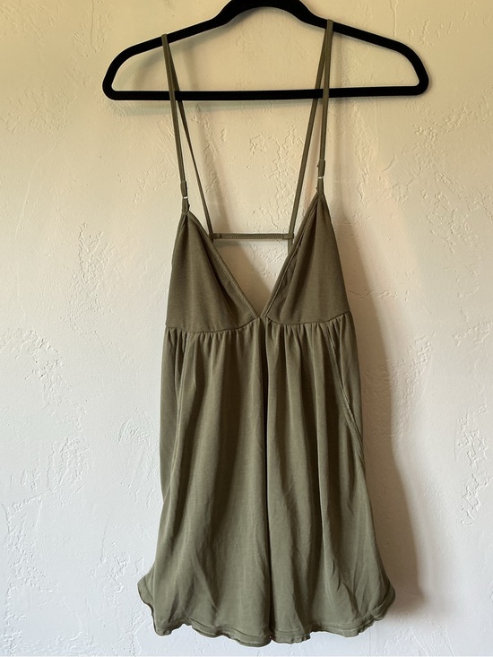 Free People Tops - NWT Free People Olive Green Spaghetti Strap Babydoll Strappy Back Top